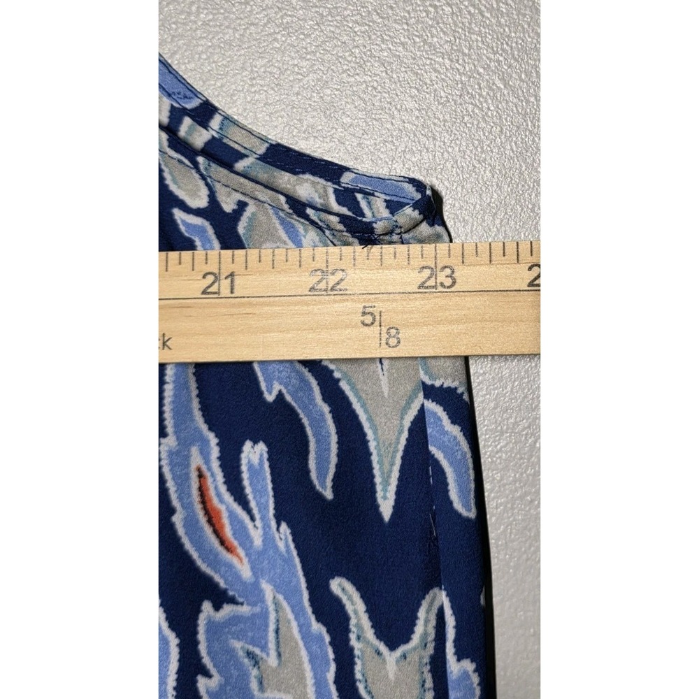 NWT Rose + Olive Top Womens 1X Vibrant Blue And Orange Causal Sleeveless Shirt - Picture 6 of 8